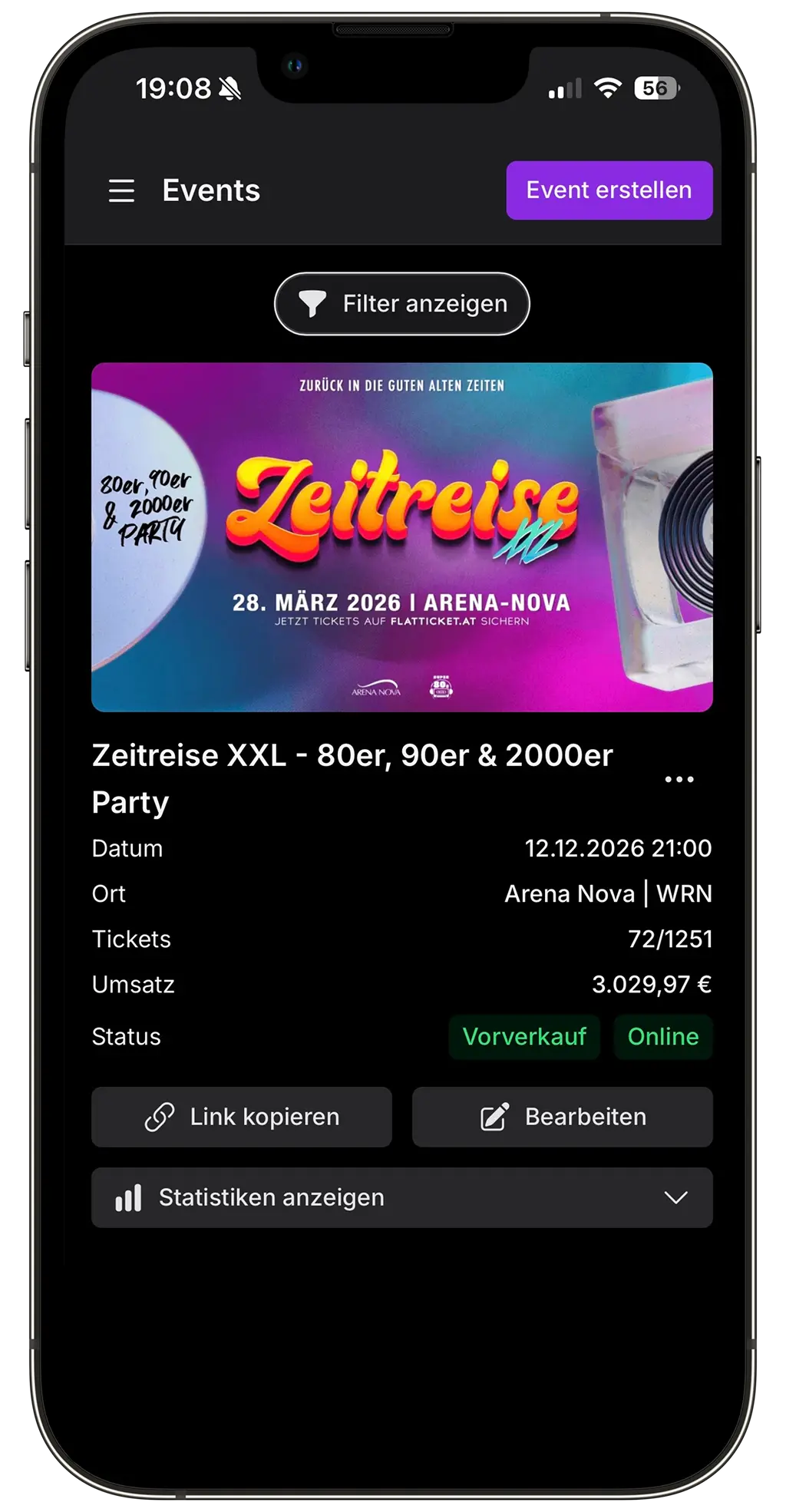 Flatticket App auf iPhone